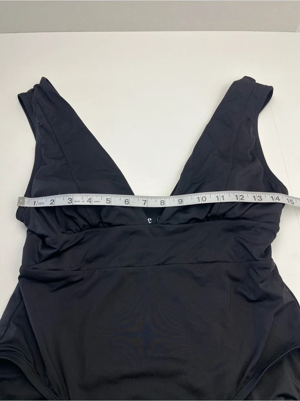 Andie Swim Mykonos V-Neck One-Piece Swimsuit Womens Size Large‎ Solid Black